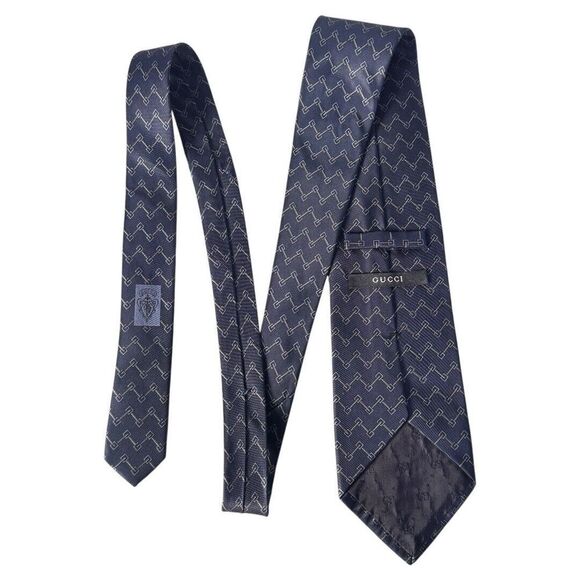 GUCCI Men's Necktie Brown‎ Monogrammed ´´G´´ Luxury Silk Made in Italy Tie - Picture 1 of 4